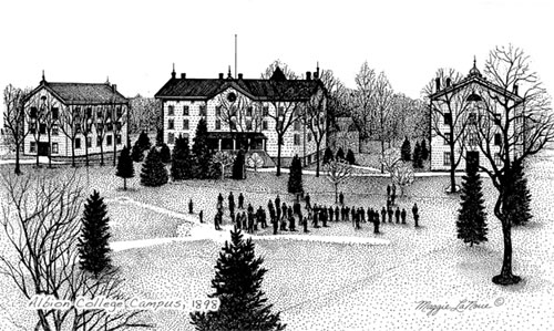 The Quad Albion College artwork by Maggie LaNoue