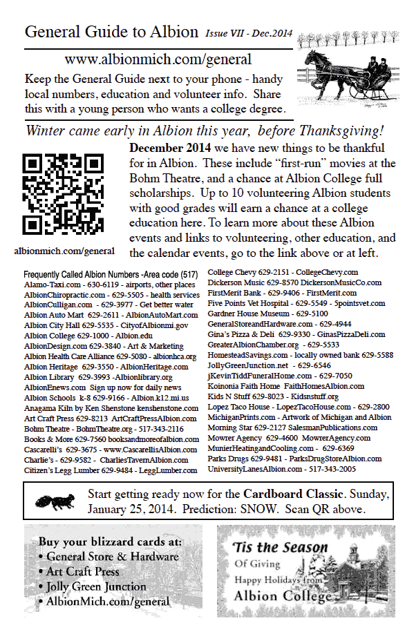 General Guide to  Albion Michigan August 2014